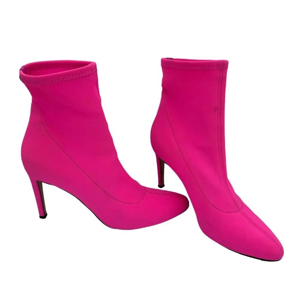 Giuseppe Zanotti Pink Stretch Sock Booties 39 4" Heel - Picture 3 of 15